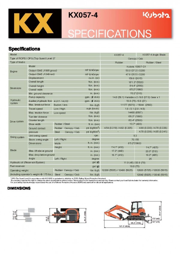 kx057 spec