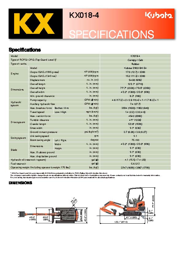 kx018 spec