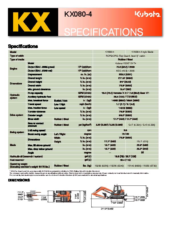 kx080 4 spec